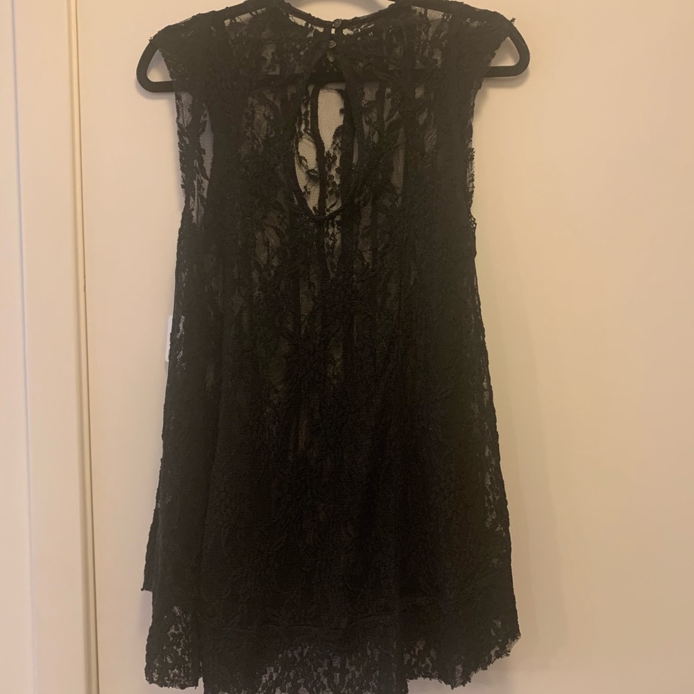 Free people long black lace top